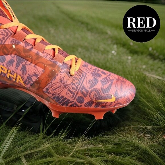 Nike Alpha Menace 4 Elite NRG FQ4046-600 Red Football Cleats - Men\'s Size 13